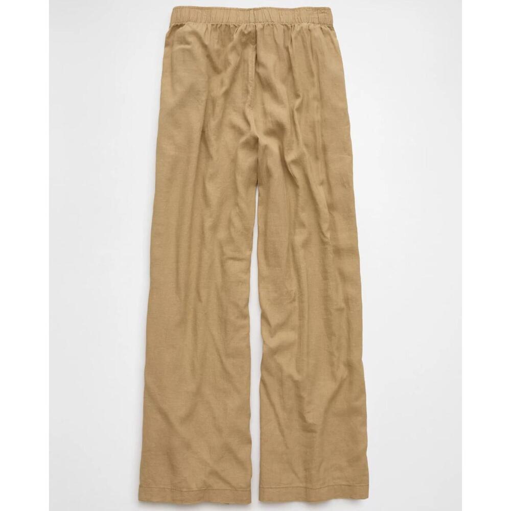 AE Tan Linen-Blend Pull-On High-Waisted Pants American Eagle Camel - Picture 5 of 6
